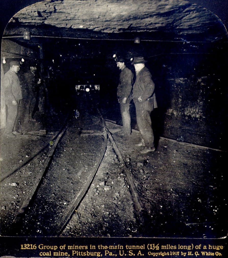 Miners in main tunnel-Pittsburgh