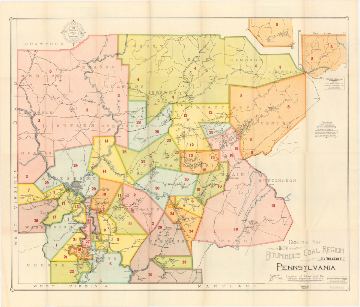 1915 Bituminous District Map