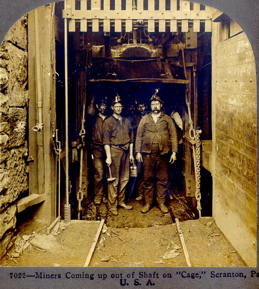 Miners exiting shaft in Scranton